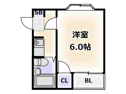 第2文の里ビル(1K/4階)の間取り写真