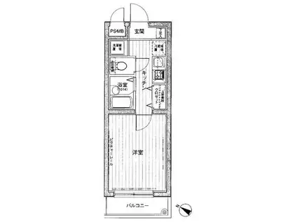 ジュエル雪谷大塚(1K/1階)の間取り写真