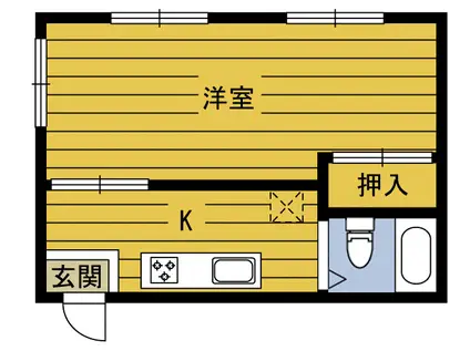アミューズ別府(1K/2階)の間取り写真