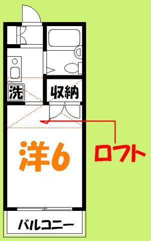 コーポ花水木(1K/2階)の間取り写真