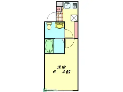 ATLAS四ツ木(1K/1階)の間取り写真
