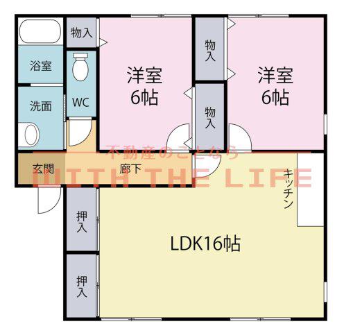 ベルナールII(2LDK/1階)の間取り写真