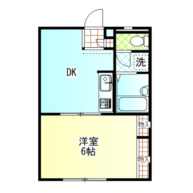 エルグランドNAKA A棟(1DK/2階)の間取り写真