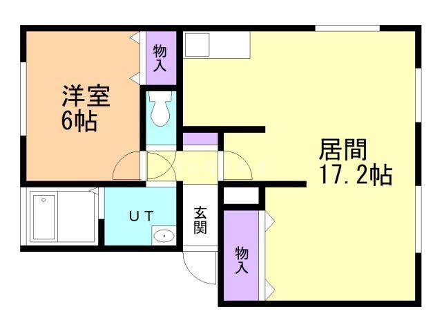 ハイセレール秋桜(1LDK/2階)の間取り写真