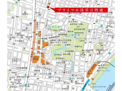 プライマル浅草言問通(1K/10階)の間取り写真