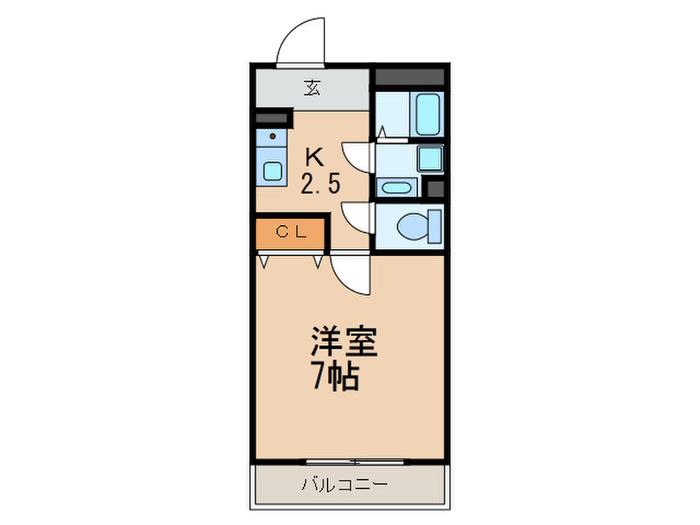 レ・サンク・サン六甲(1K/2階)の間取り写真