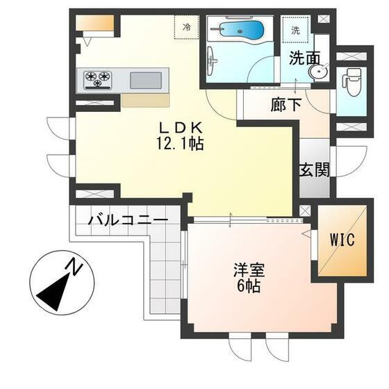 MUTIARA(1LDK/2階)の間取り写真
