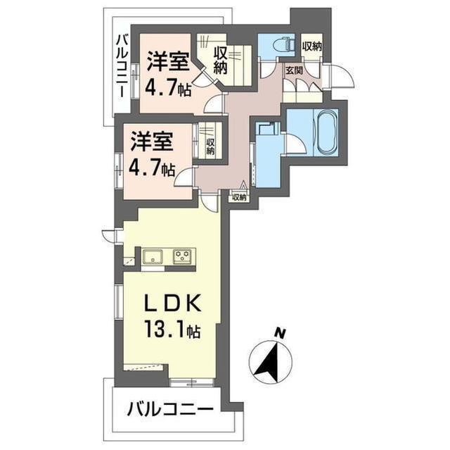 ウイスタリア(2LDK/3階)の間取り写真