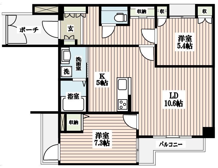 エイシンビル(2LDK/3階)の間取り写真