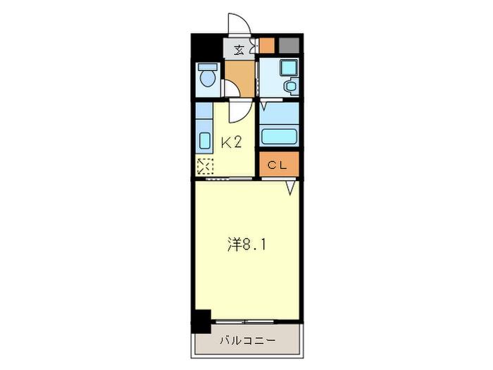 フリーデ K.I・1(1K/1階)の間取り写真