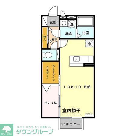 フェールクク(1LDK/2階)の間取り写真