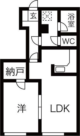 ウエストエイト(1LDK/3階)の間取り写真