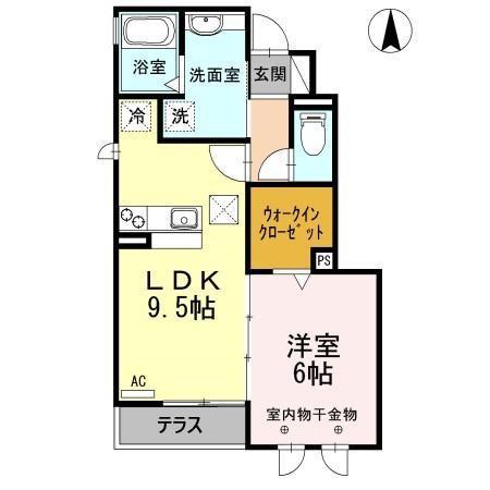 サニーハイツIII(1LDK/1階)の間取り写真