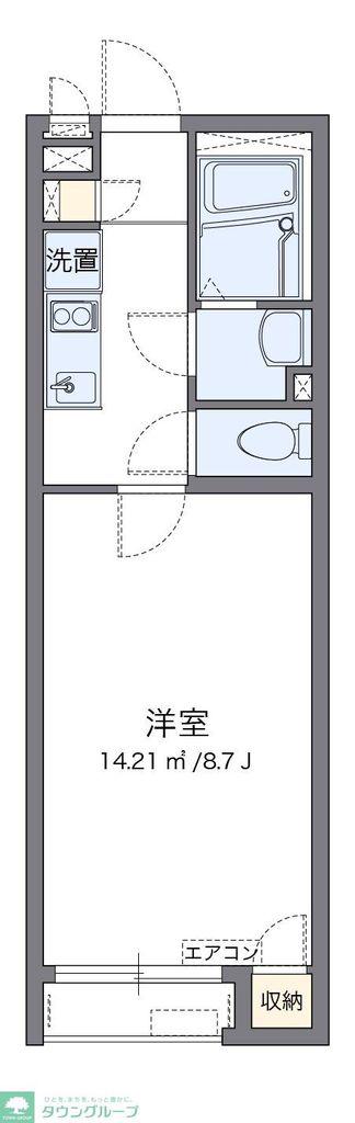 クレイノフォレスト早坂(1K/2階)の間取り写真