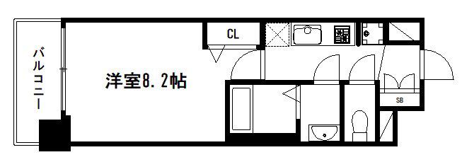 プレサンス THE KYOTO 東福寺 ウエスト(1K/4階)の間取り写真