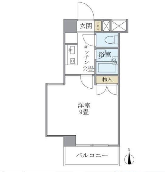 ポプラハウス(1K/4階)の間取り写真