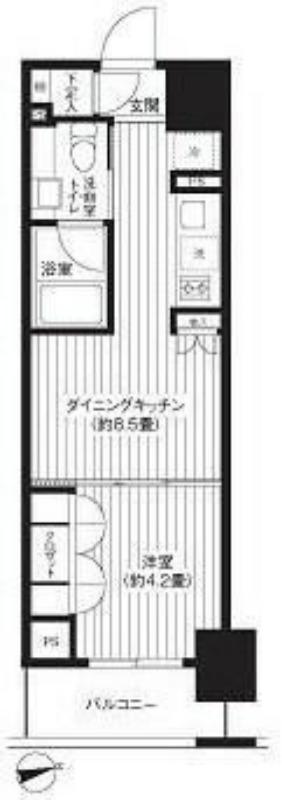 レジディア新御徒町(1DK/12階)の間取り写真