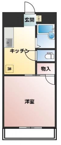 奥田コーポ(1K/1階)の間取り写真