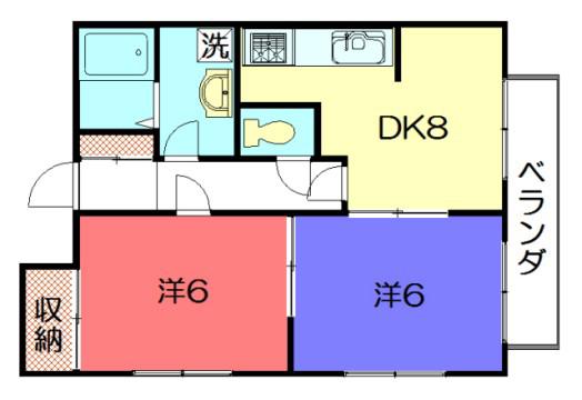 大塚マンション(2DK/1階)の間取り写真