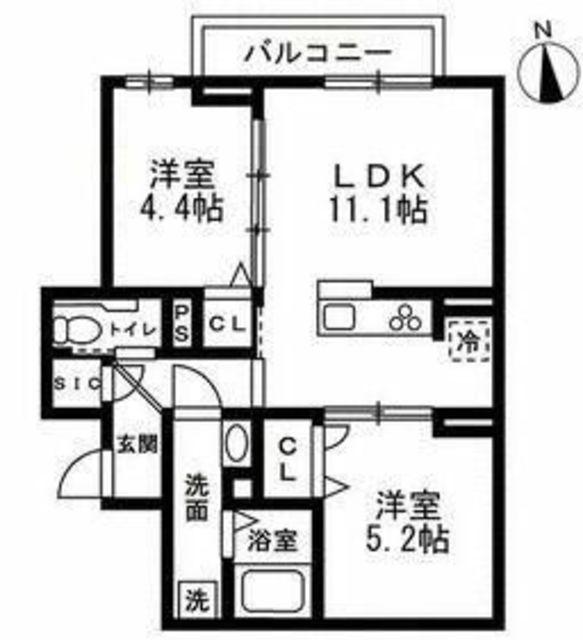 セレスティア豊玉南(2LDK/3階)の間取り写真