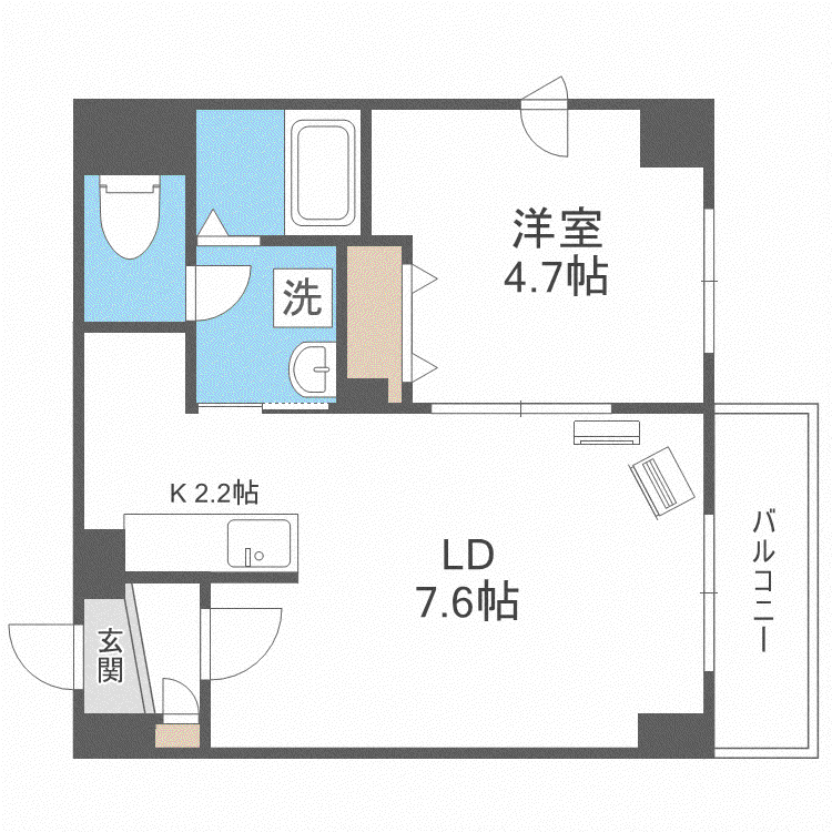 GARE89(1LDK/6階)の間取り写真