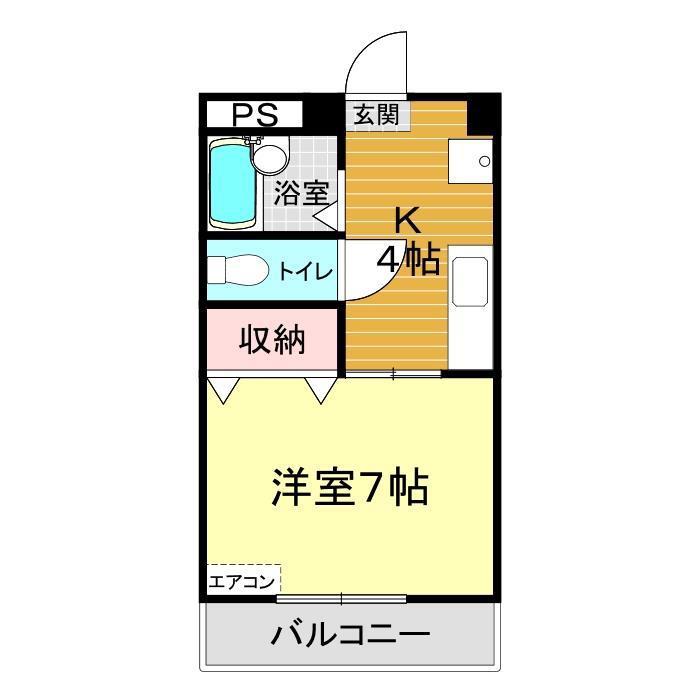 マイビル(1K/2階)の間取り写真