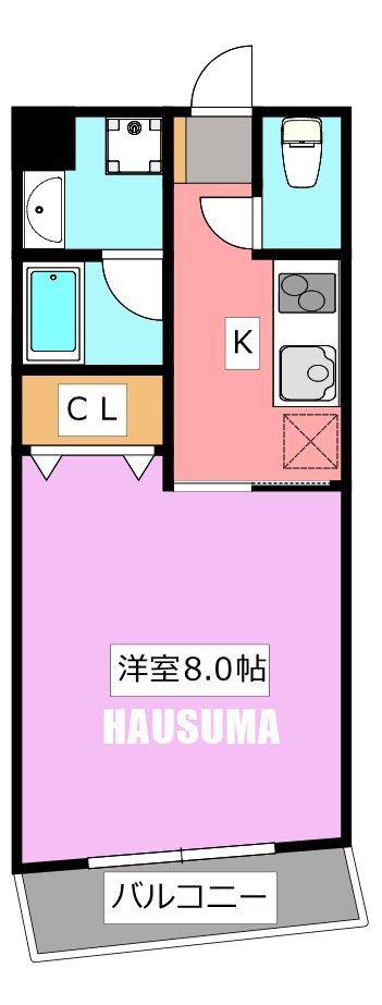 グレースビル(1K/3階)の間取り写真