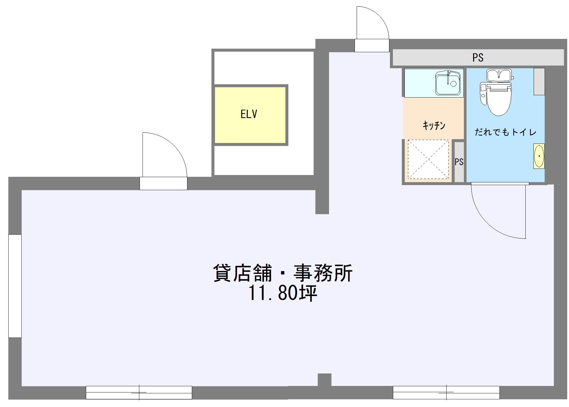 3333 BLDG(ワンルーム/1階)の間取り写真