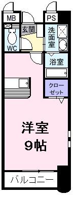ベルクリーベ(1K/2階)の間取り写真