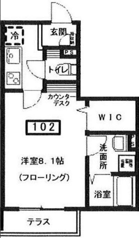 アリビオ桜新町(1K/1階)の間取り写真
