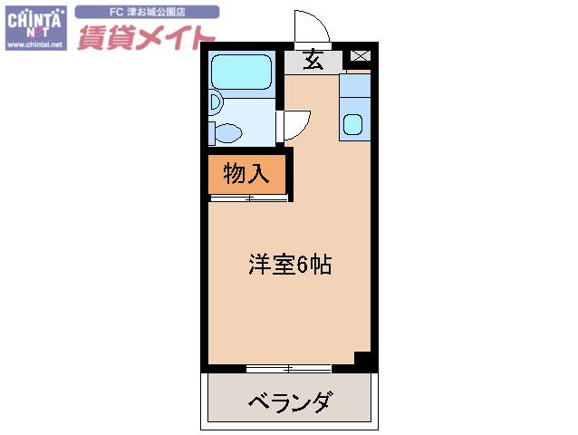 コーポアポロ(ワンルーム/2階)の間取り写真
