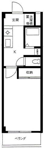 ラミューズ武笠(1K/2階)の間取り写真