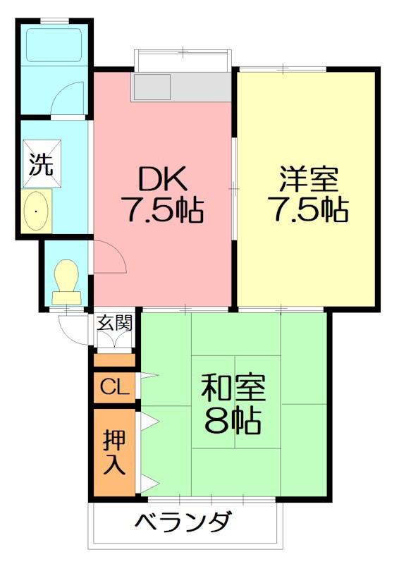パークサイド(2DK/2階)の間取り写真