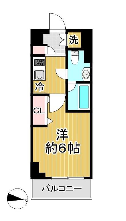 メイクスデザイン清澄白河アジールコート(1K/3階)の間取り写真