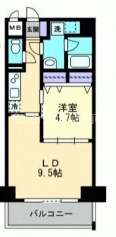 ハアラン表町(1LDK/11階)の間取り写真