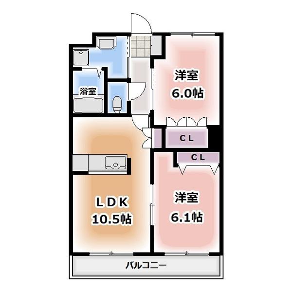 サンフィット青山(2LDK/2階)の間取り写真