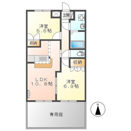 アイリス(2LDK/1階)の間取り写真
