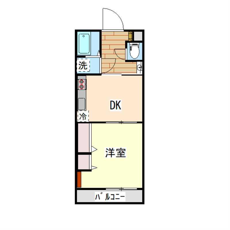 DEAR COURT B(1DK/2階)の間取り写真