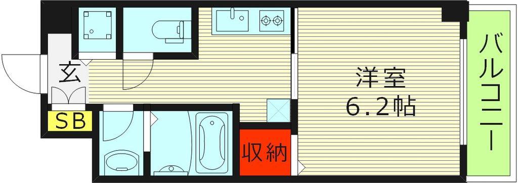 グランパシフィック大今里南(1K/3階)の間取り写真