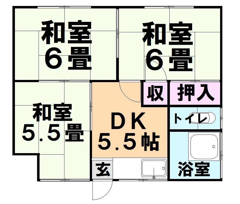 新星コーポ(3DK/1階)の間取り写真