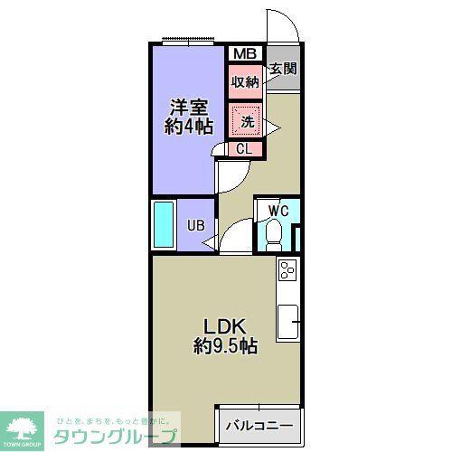 メープルコート芝(1LDK/3階)の間取り写真