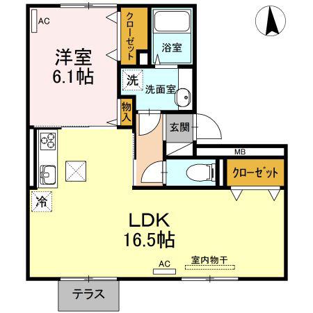 ROSE MANSIONII(1LDK/1階)の間取り写真
