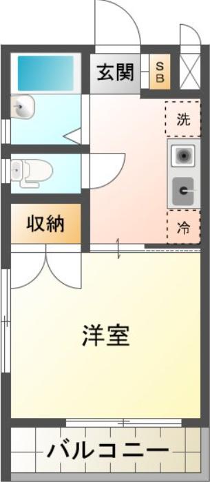 ソレーユ桜台(1K/2階)の間取り写真