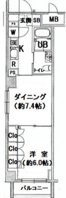 FEETH水天宮前(1DK/3階)の間取り写真