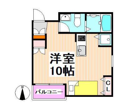 モンテピーノ・デュオ(ワンルーム/3階)の間取り写真