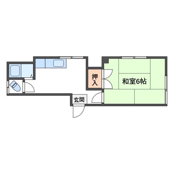 第一王子ハウス(1K/2階)の間取り写真