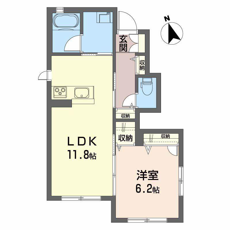 シャーメゾンエルデ(1LDK/1階)の間取り写真