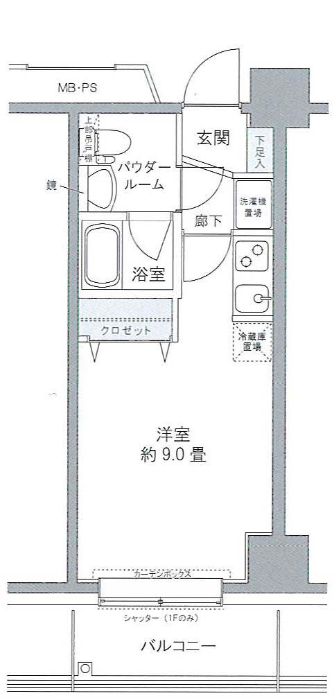 プライムアーバン豊洲(ワンルーム/2階)の間取り写真