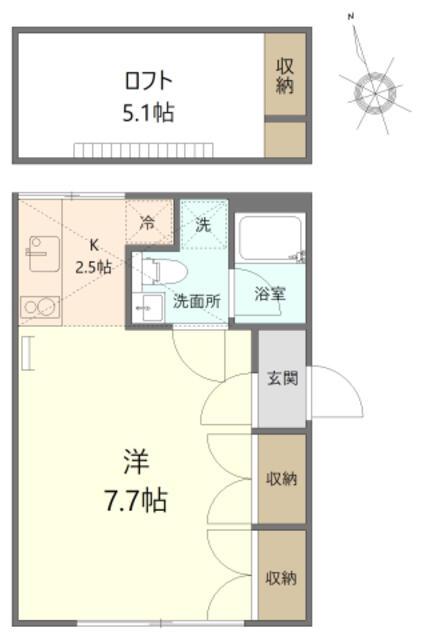 NEW PALCOURT(1K/1階)の間取り写真
