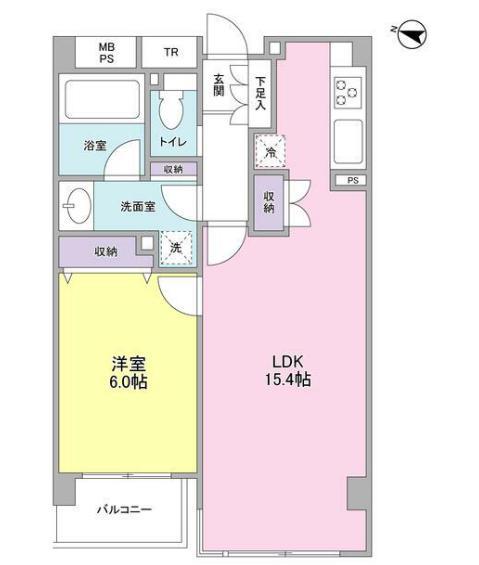 KDXレジデンス成城(1LDK/3階)の間取り写真